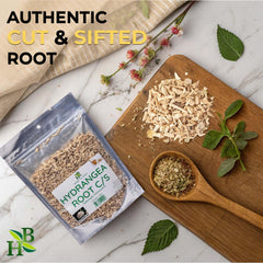 Herb To Body close-up of cut-and-sifted root texture, consistent particle benefit