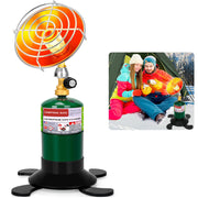 HEYDUOTON front view showing compact propane heater and benefits portability