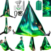 HiCamer Aurora Green front view showing full swing and entrance benefit