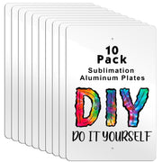 Hicarer front view showing ten white aluminum sign blanks ready to use, clear mounting benefit