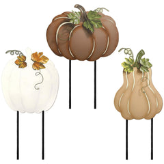 Hicarer front view three pumpkins creating seasonal curb appeal