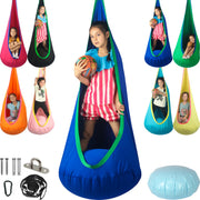 HiChrote front view of pod swing showing roomy cocoon seat and soft entry benefit