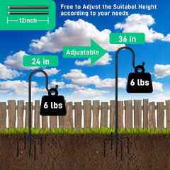 HIEDUYT shepherd hooks holding a hanging plant adding garden vertical interest