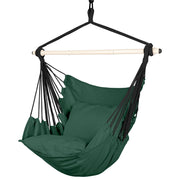 Highwild hammock chair front view showing green canvas and inviting seat comfort