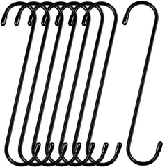 HiGift front packaging showing eight black 12-inch S hooks and benefit of ready organization