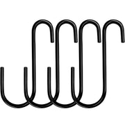HiGift front view of four black S hooks showing sturdy set