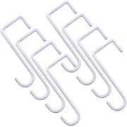 HiGift front view of 8-pack white fence hooks showing compact packaging and convenience