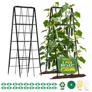 HIHADUUM front view of A-frame trellis showing sturdy frame and grid benefit strong support