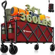 HIKEMOON front view showing red wagon and durable frame for easy transport