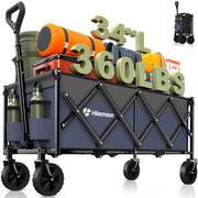 HIKEMOON front view purple wagon showing roomy cargo area and portability