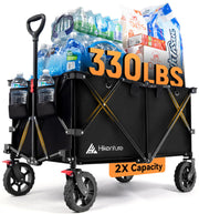 Hikenture wagon front view showing large cargo area and easy loading benefit