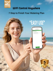 HiOazo app scheduling screen on phone enabling remote watering control benefit
