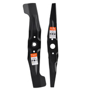 Hipa front packaging for 21-inch mulching blades showing model compatibility and benefit