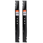 Hipa front packaging showing two Toro-compatible mulching blades and fitment benefits