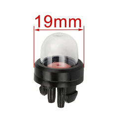 Hipa primer bulb snapped into carburetor mount on engine, restores reliable fuel priming benefit