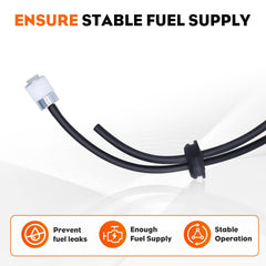 Hipa fuel line installed on RedMax trimmer illustrating restored fuel flow and performance