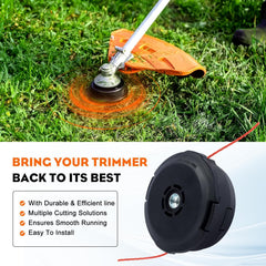Hipa trimmer head mounted on a Husqvarna straight-shaft trimmer for quick install benefit
