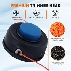 Hipa trimmer head side profile highlighting compact design and durability benefit