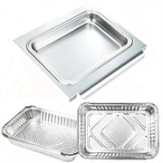 Hisencn front view of catch pan and liners showing included kit and fit