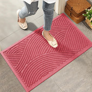 HIYARD front view pink welcome mat shows durable design and bright color benefit