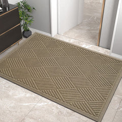 HIYARD front view beige 36x24 mat showing welcome surface and curb appeal