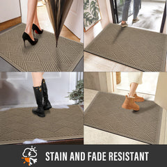 HIYARD low-profile mat under door demonstrating easy door clearance