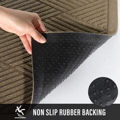 HIYARD rubber backing detail demonstrating non-slip grip and floor protection
