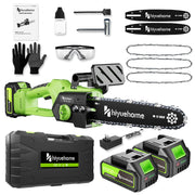 hiyuehome front view green chainsaw showcasing compact design and portability