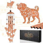 Hoemwarm front view of wind chime showing full pug arrangement and curb appeal