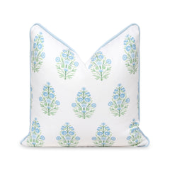 Hofdeco Premium front view showing baby blue green floral and benefit of fresh coastal style