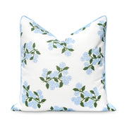 Hofdeco Premium front view showing baby blue hydrangea print and coastal style