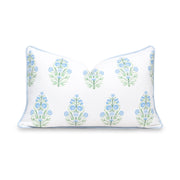 Hofdeco Premium front view of beachy floral lumbar cover shows pattern and benefit: coastal accent