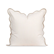 Hofdeco Premium front view scalloped tan stripes showing coastal style and neat finish