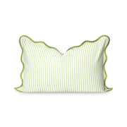 Hofdeco Premium front view showing green stripes and scalloped edge for coastal styling