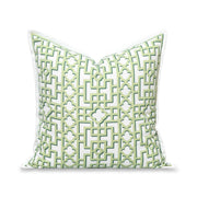 Hofdeco Premium front view showing green fretwork pattern and flanged edge, adds coastal style