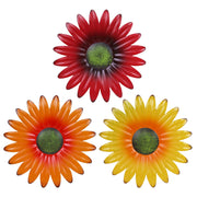 hogardeck front view of 3-piece coral metal flowers showing vibrant color and appeal