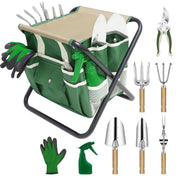 HoHaing front view of 10-piece set with stool and tote shows organized kit for quick access