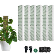 HOLANHING front view of four 24 inch D-shape moss poles showing included accessories and benefits