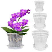HOLANHING clear front-packaging showing all nine pots and saucers for organization