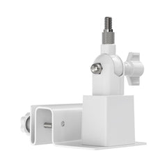 Holicfun front view of white gutter mount showing clean design and easy clamp benefit