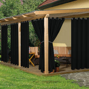HolidayIdeas black curtain front view showing sleek aesthetic and full coverage
