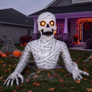 Hollowfly front view of 6ft inflatable mummy creating bold yard impact