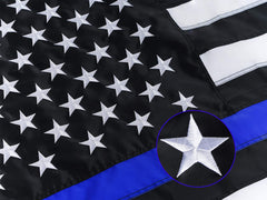 Homissor front view of 3x5 thin blue line flag showing clear design and quality