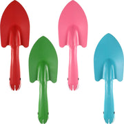Honoson front view of four colorful metal trowels showing size and colors for easy selection