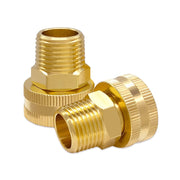 Hooshing brass adapter front view showing full connector and finish benefit durable connection