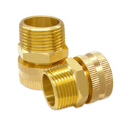 Hooshing adapter front view showing sturdy brass and clear threads, ensures secure connections