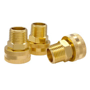 Hooshing brass adapter front view showing compact durable connector and easy fit