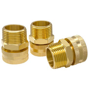 Hooshing brass adapter front view showing threads and gasket for reliable sealing