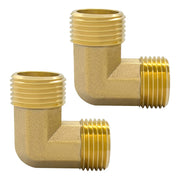 Hooshing brass elbow front view showing compact right-angle connector and durable finish