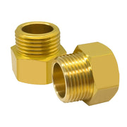 Hooshing adapter front view showing brass finish and threads for durable connection